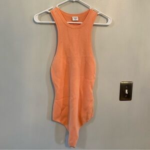 Abercrombie & Fitch orange knit racerback bodysuit medium
